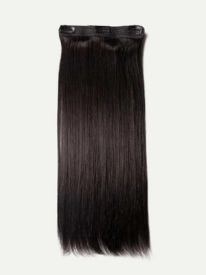 Black hair extension on a white background