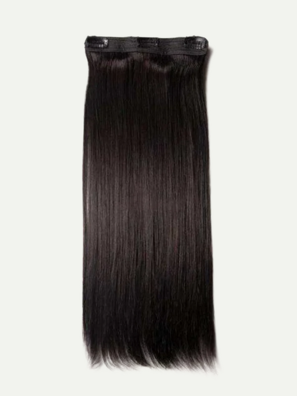 Black hair extension on a white background