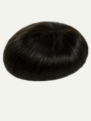 Black hairpiece on a white background