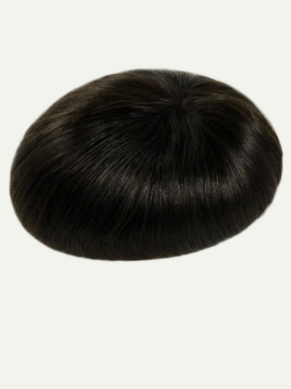 Black hairpiece on a white background